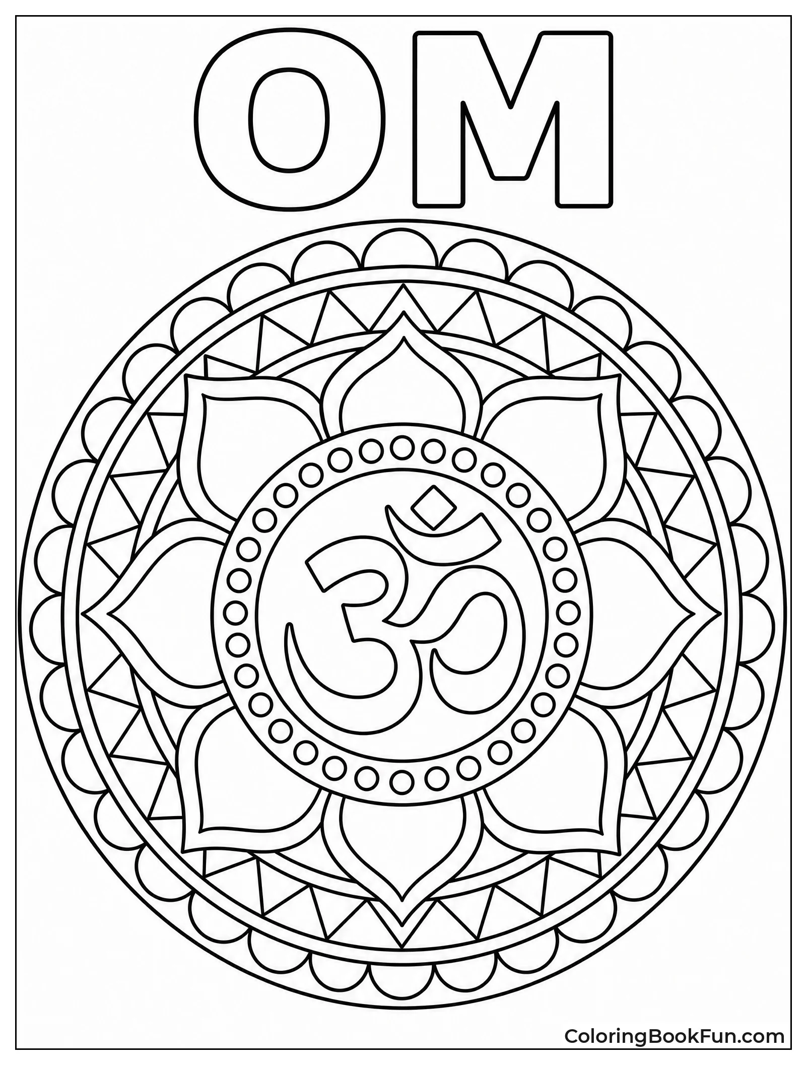 Om Symbol Centers the Mandala