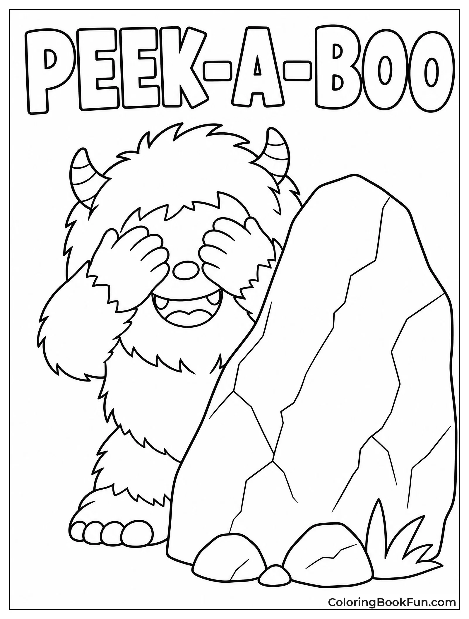 Yeti Playing Peek a Boo