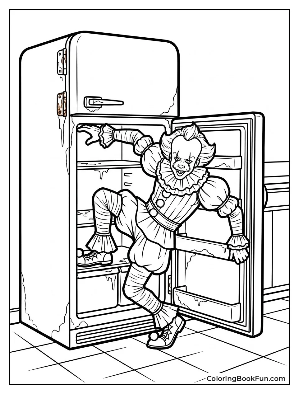Pennywise Squeezes into Rusty Fridge