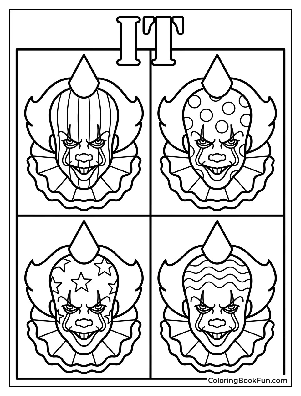Pop Art Pennywise Faces Grid