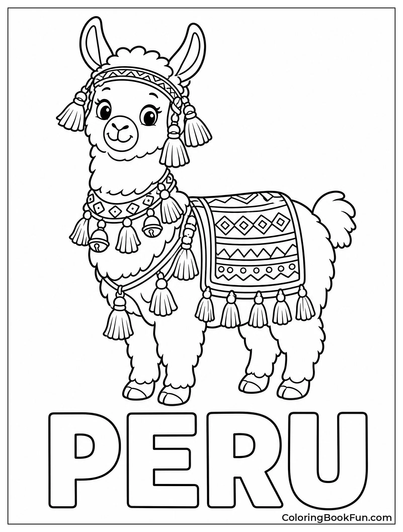 Llama in Traditional Peruvian Parade