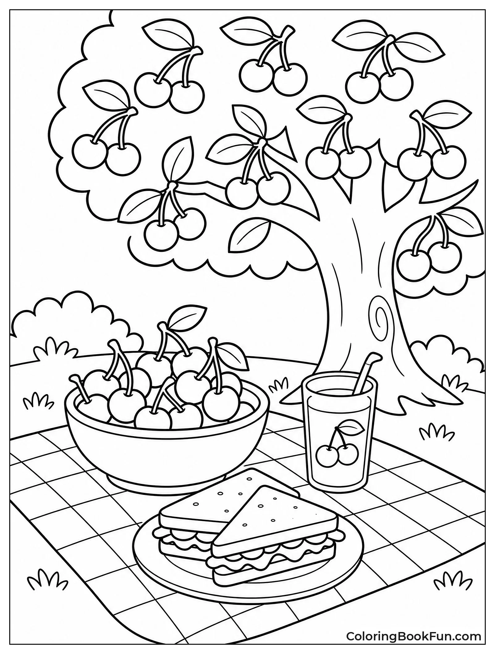 Picnic Basket under Cherry Tree