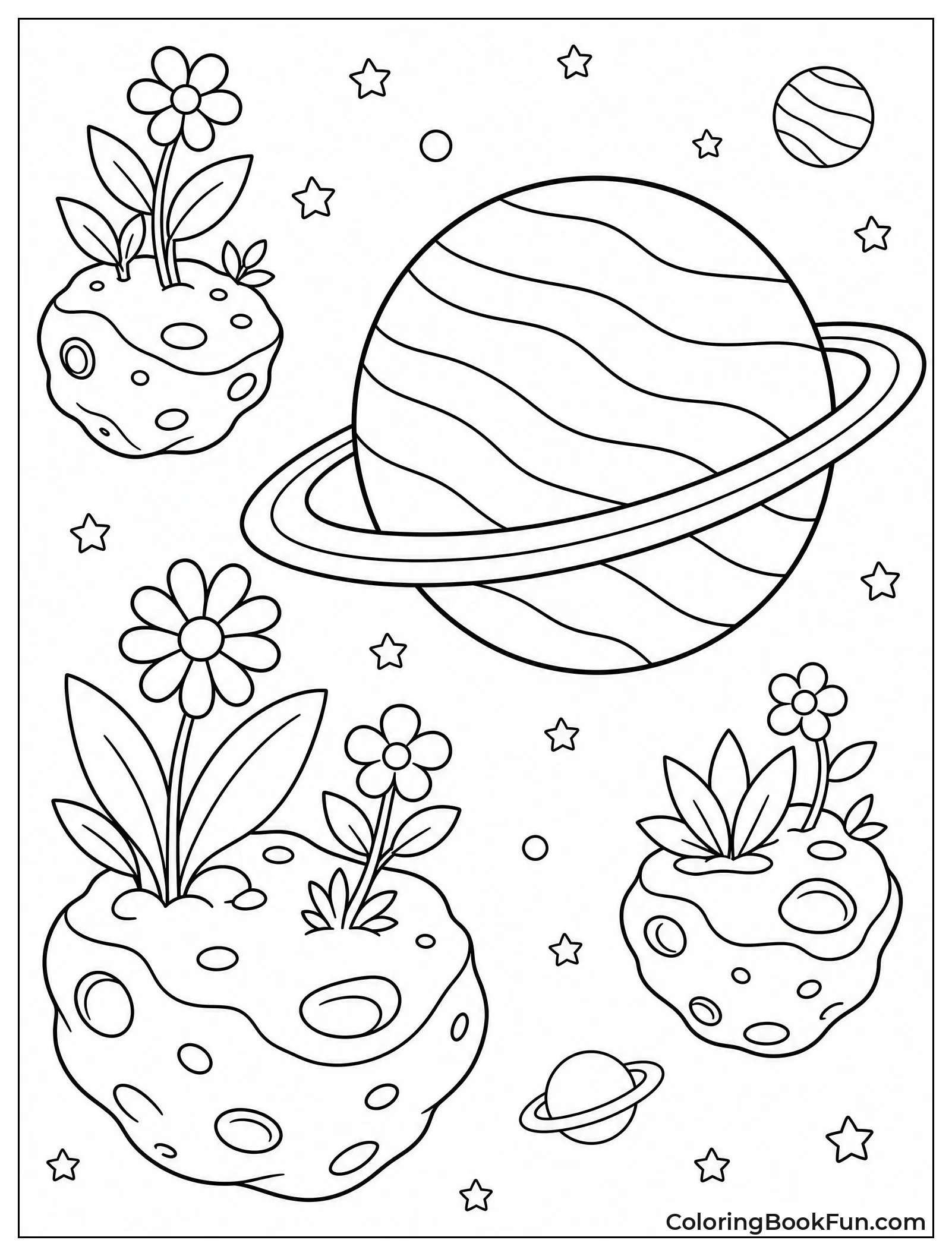 Plants Growing on Floating Asteroids