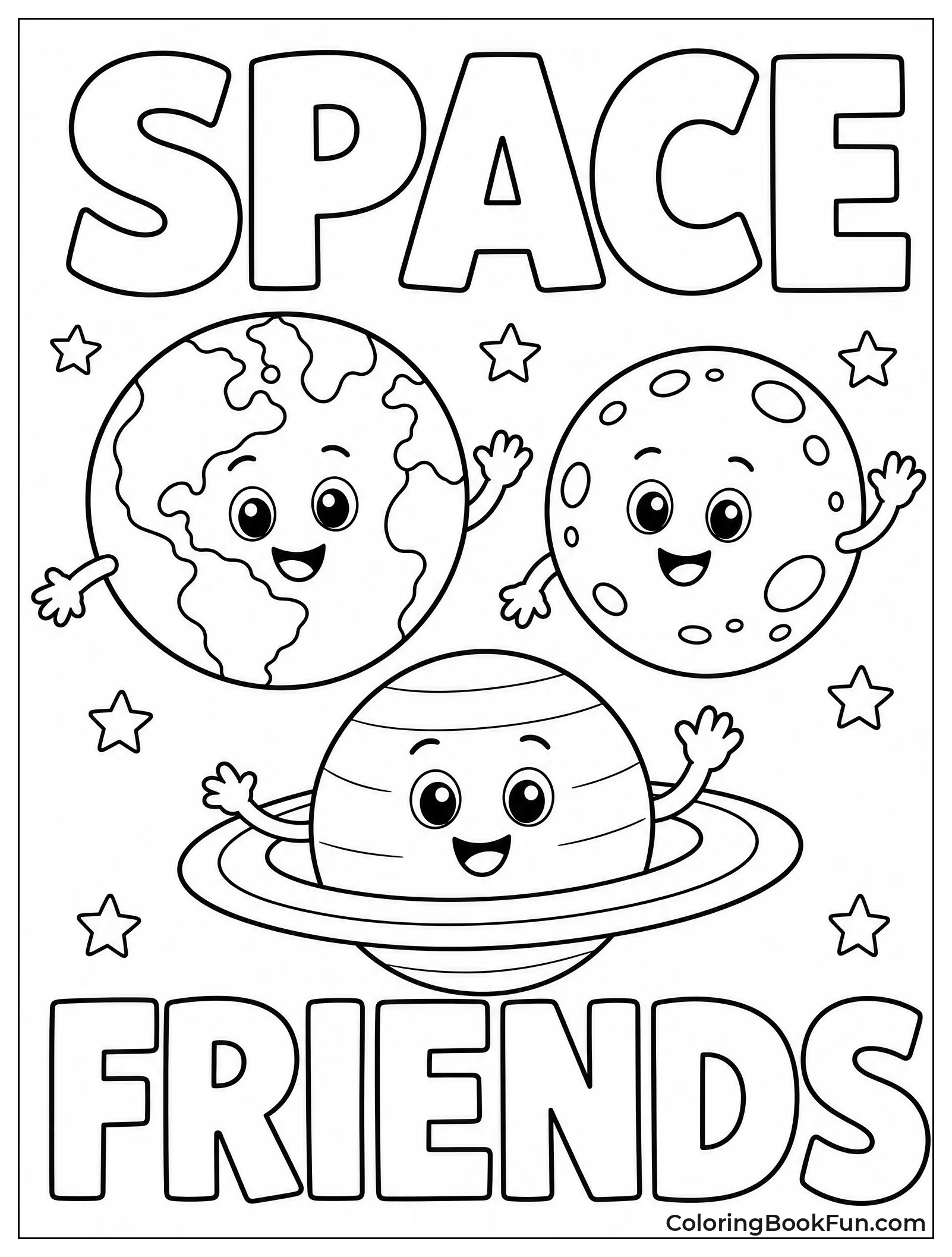 Cute Planets Waving Their Arms