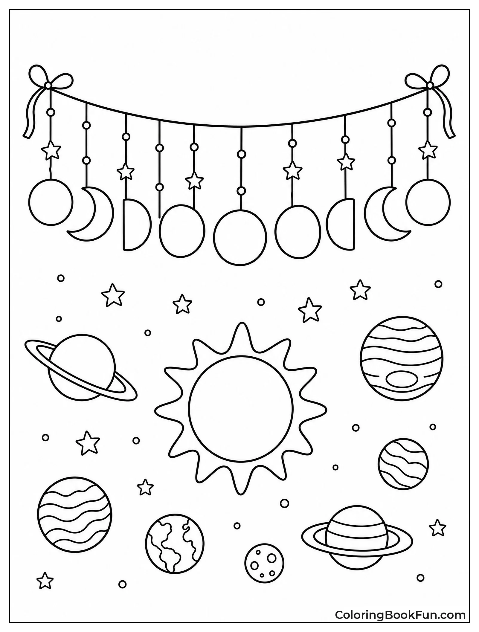 Moon Phases on a Garland