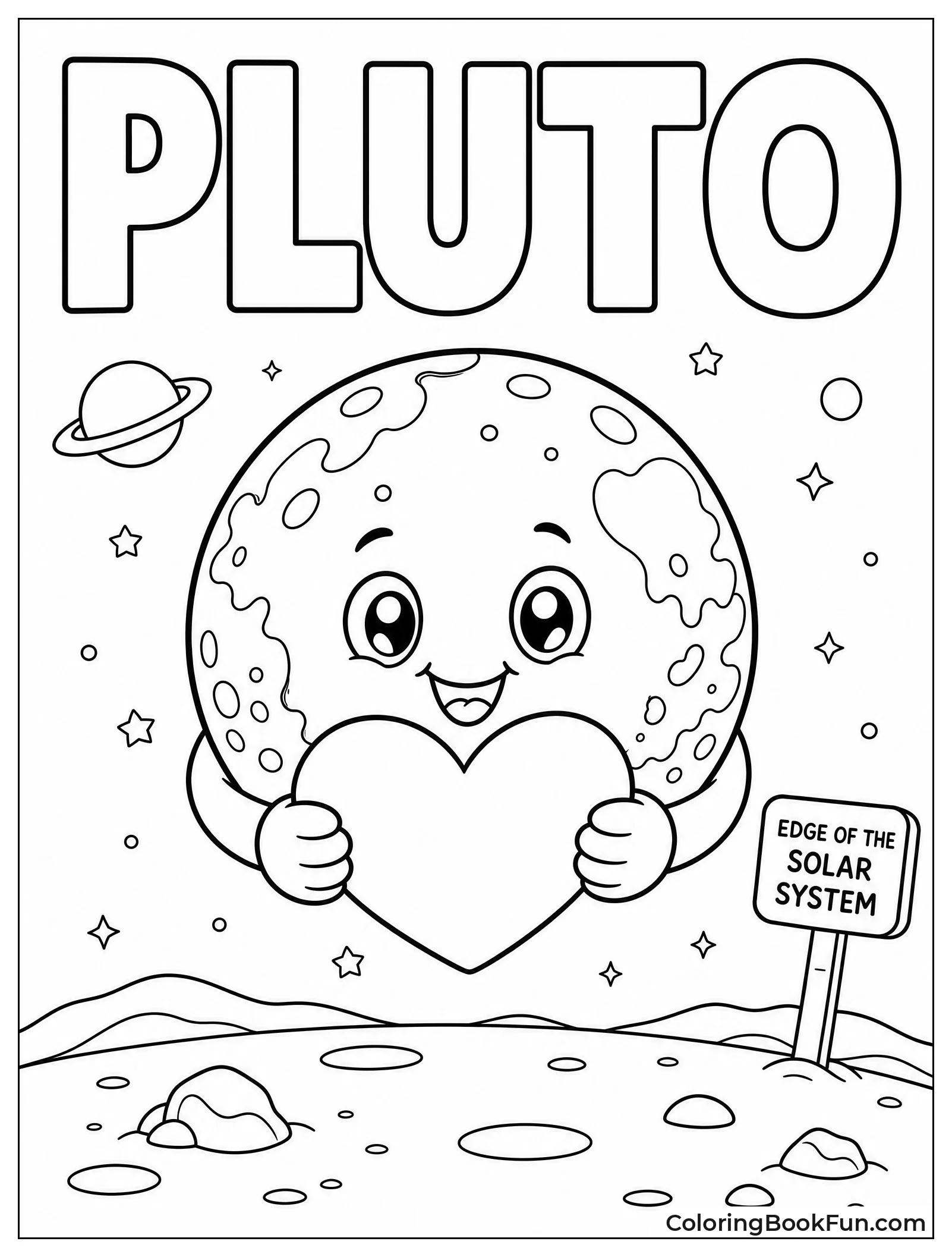 Pluto Holding a Heart Shape