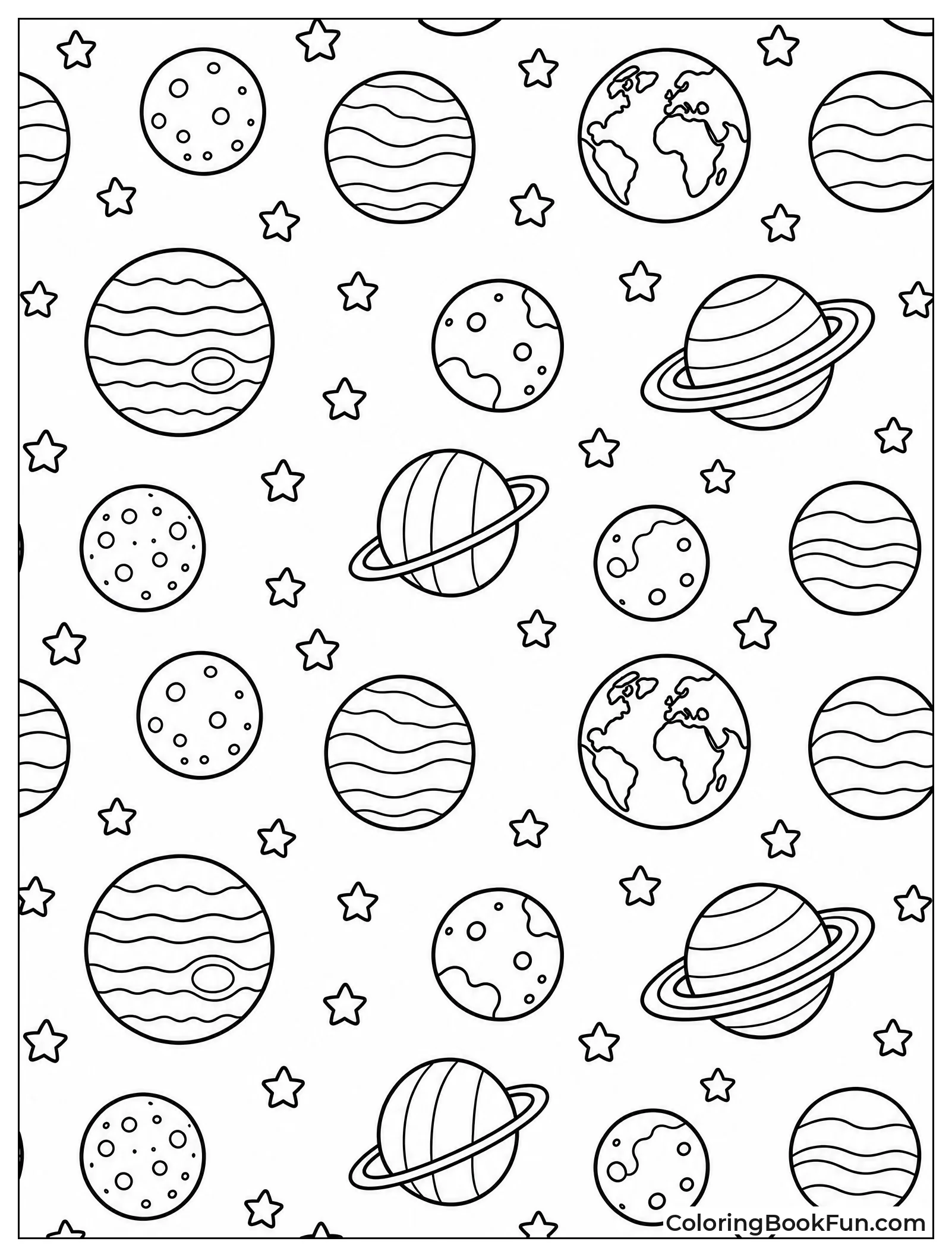 Stylized Planets in Repeating Tiles