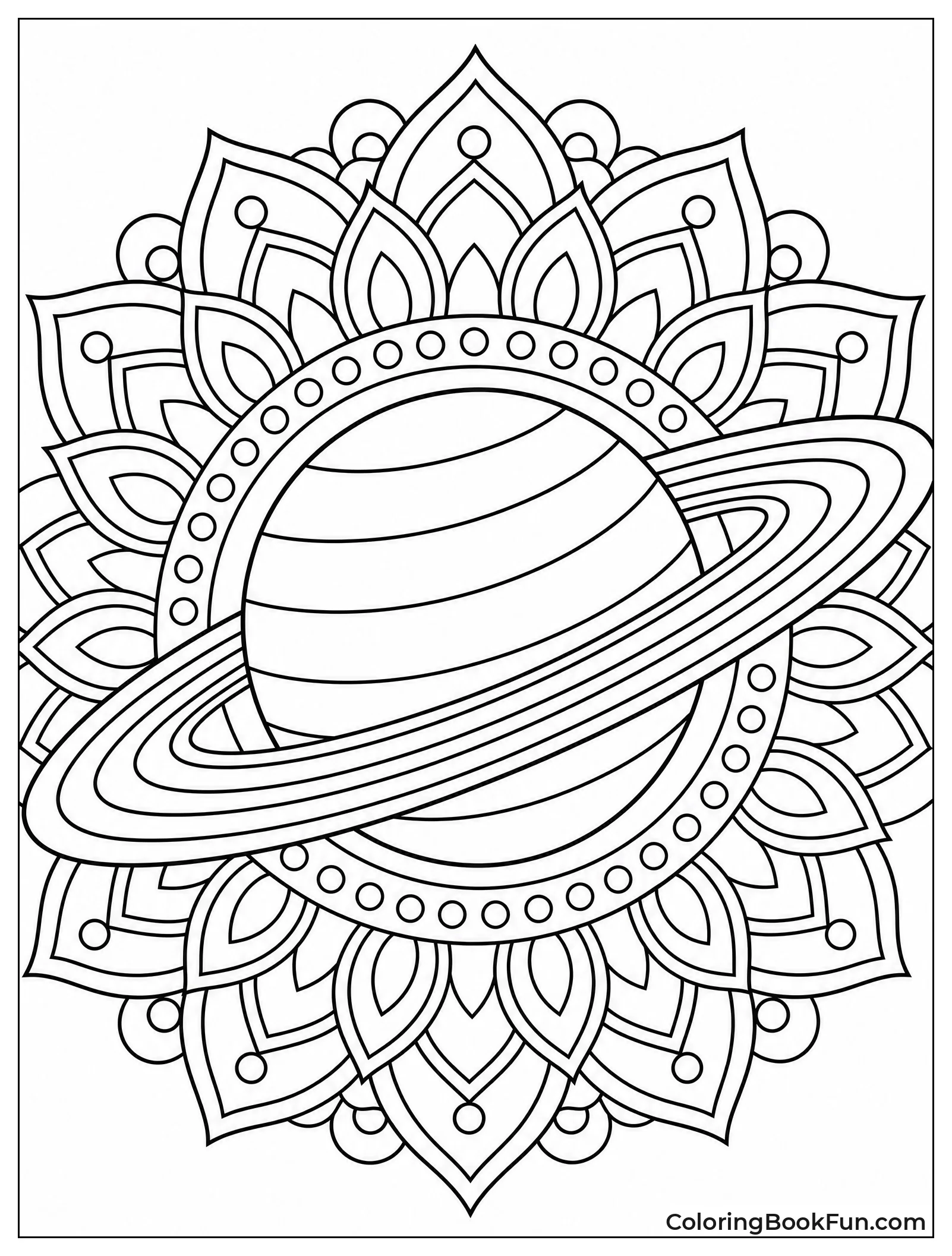 Saturn with Mandala Style Rings