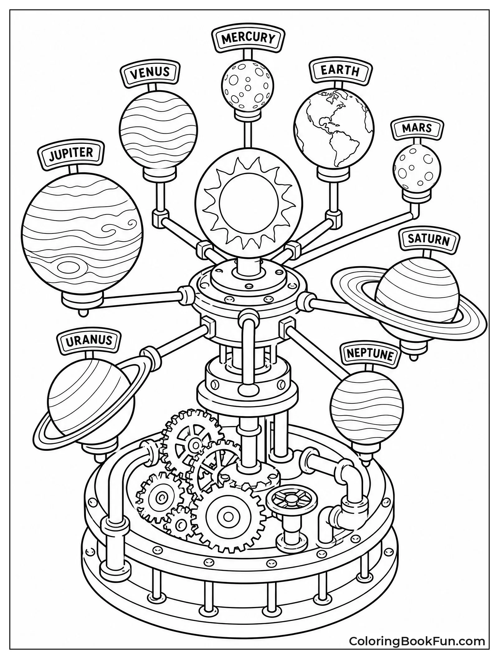 Gears and Planets in Orrery