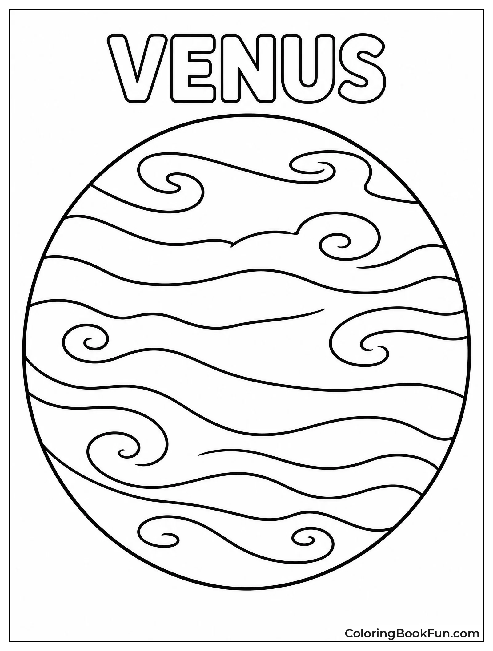 Venus Surrounded by Swirling Clouds