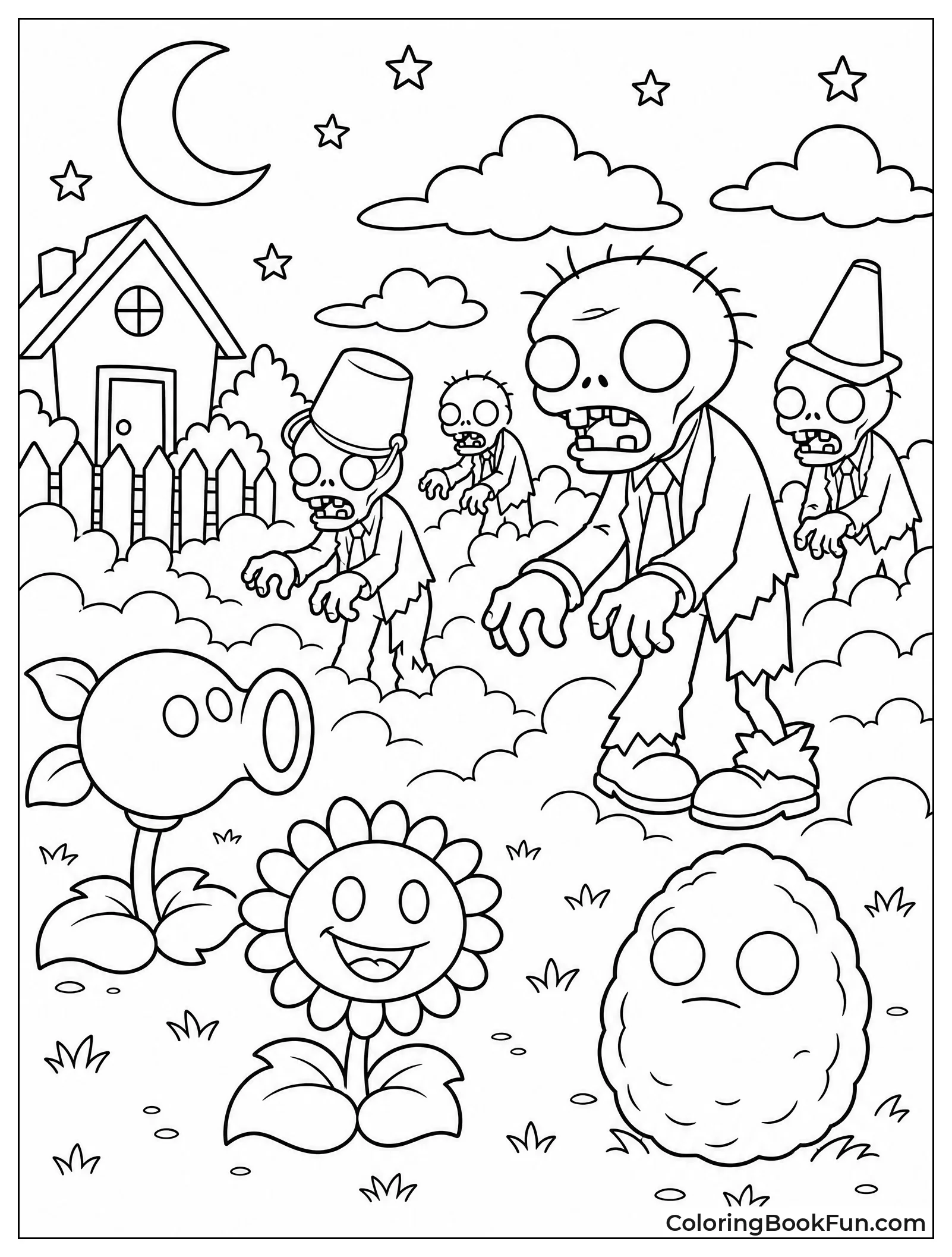 Zombies Emerging from Night Fog