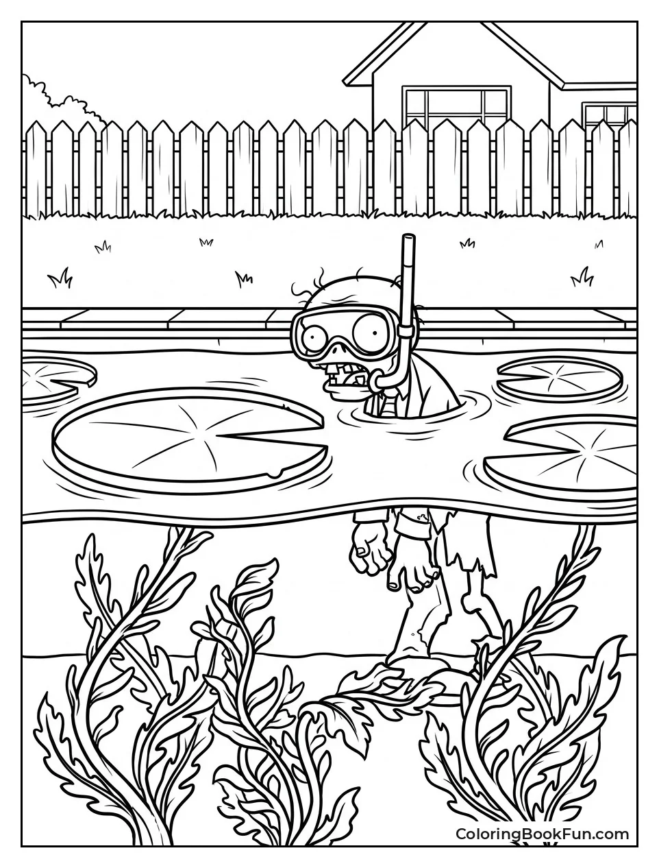 Plants in a Backyard Pool