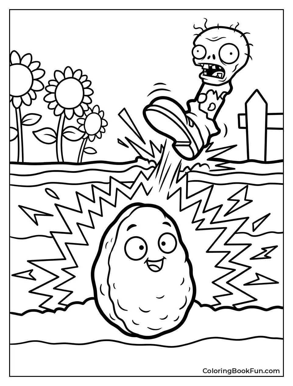 Potato Mine Hiding Underground Ready to Explode