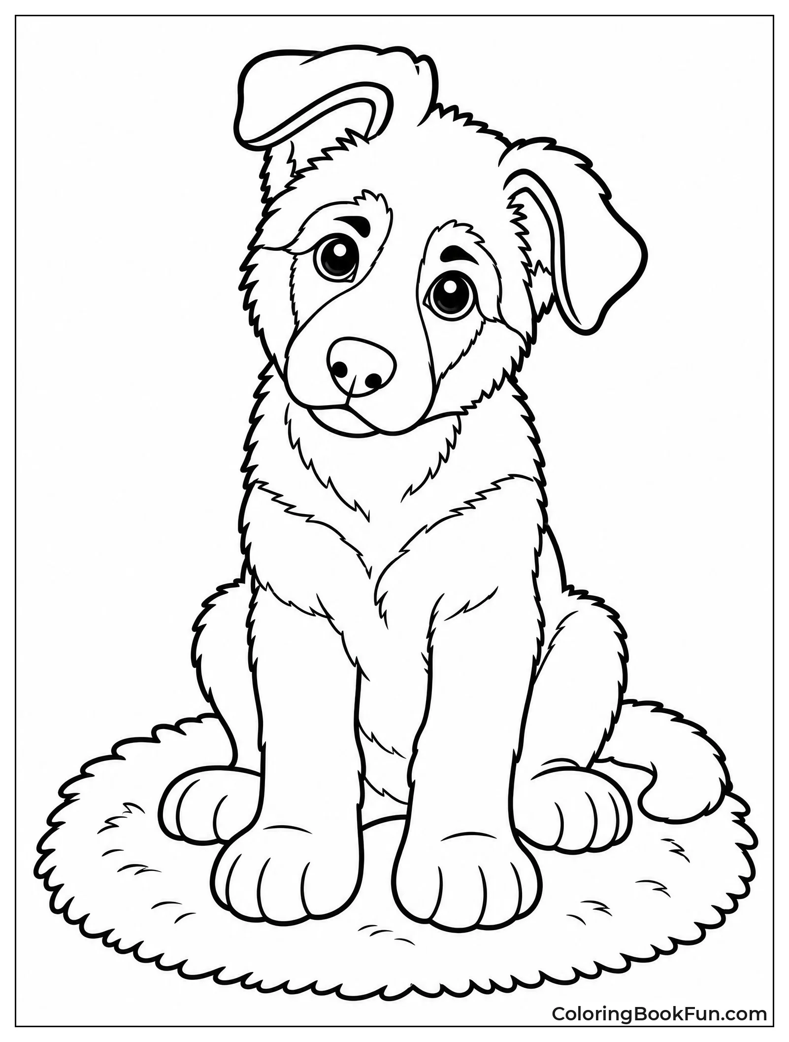 Playful Puppy on Rug