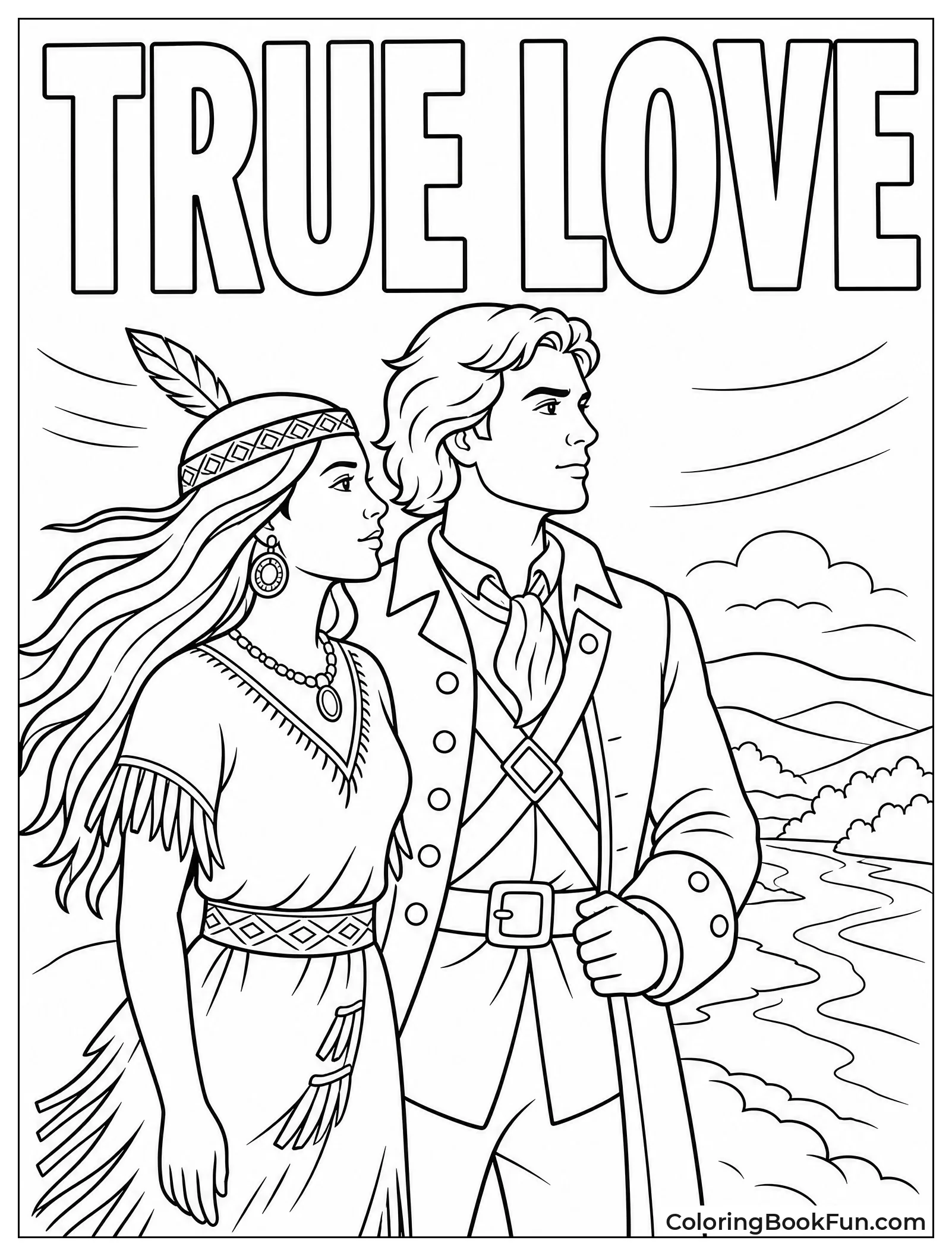 Pocahontas and John Smith Look Ahead