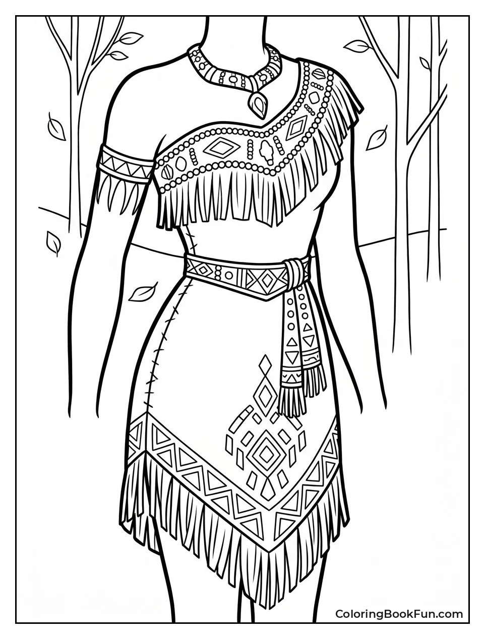 Pocahontas Dress with Beads and Patterns