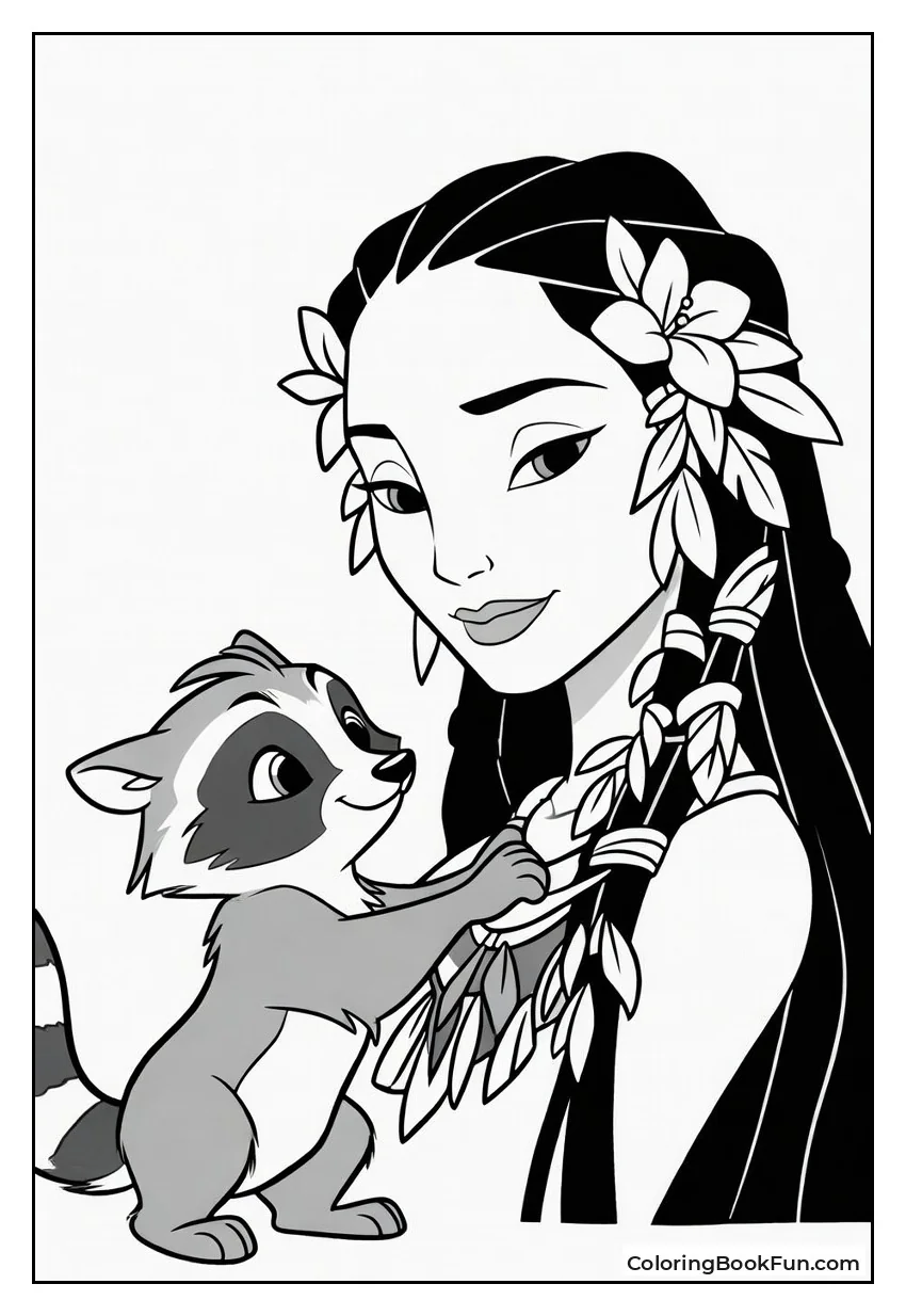 Meeko Styles Pocahontas Hair with Flowers