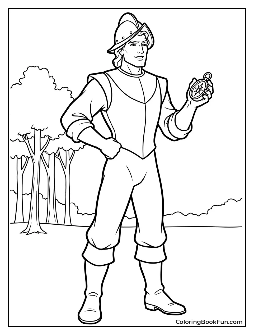 John Smith Holds a Compass
