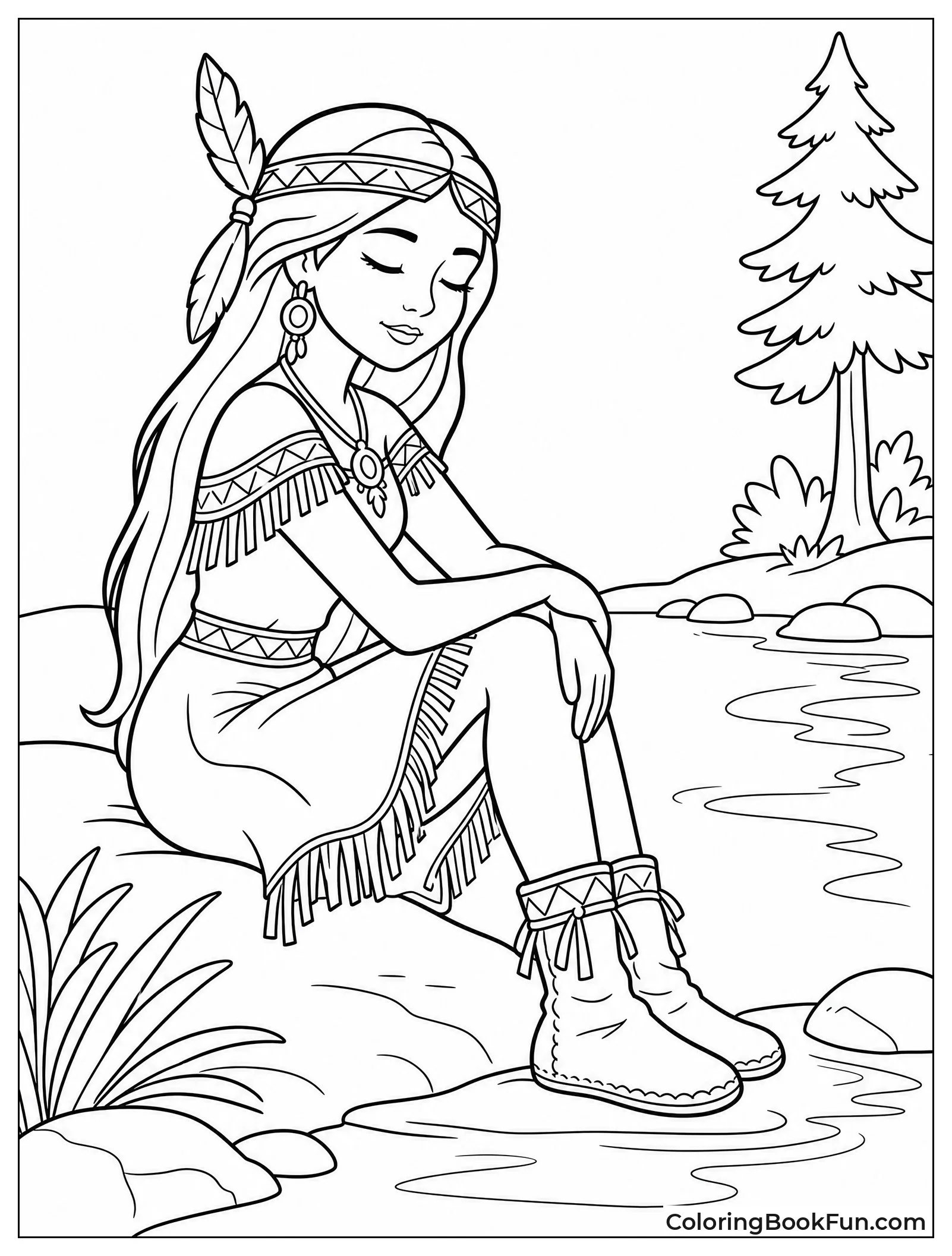 Pocahontas Listens by the Water