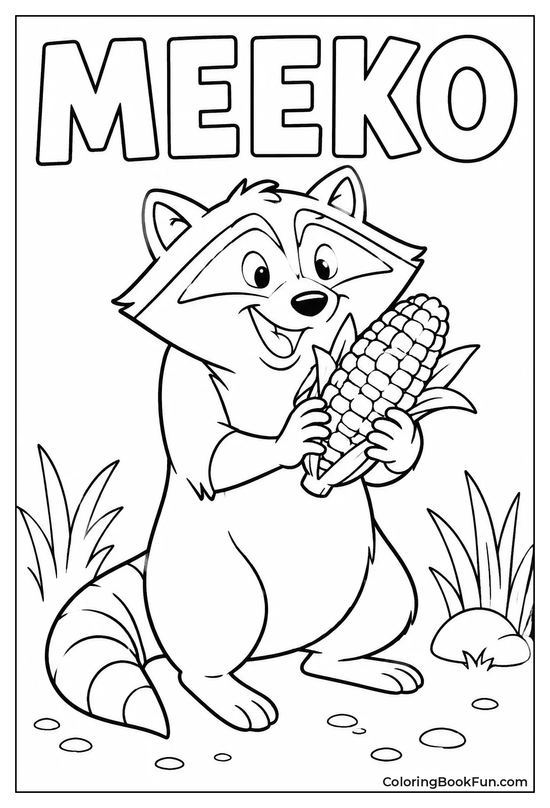 Meeko Grins with Stolen Biscuit