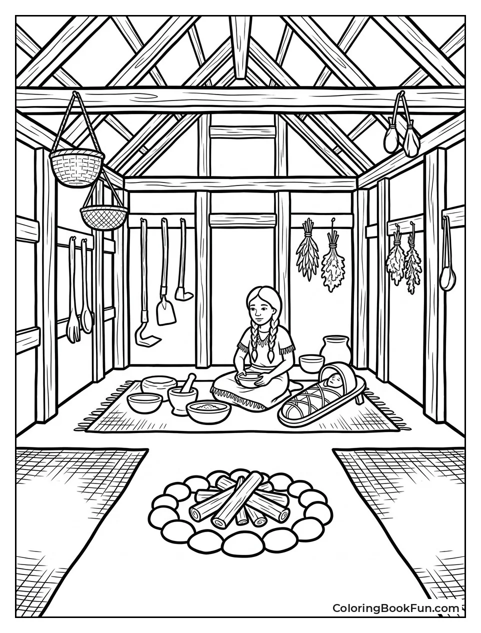 Cozy Powhatan Longhouse Interior