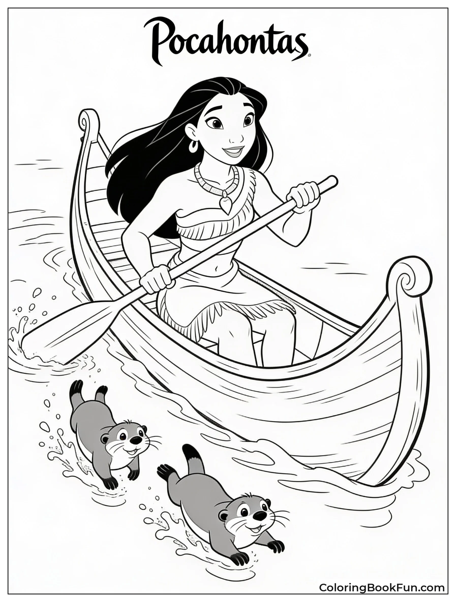 Otters Splash Near Pocahontas Canoe