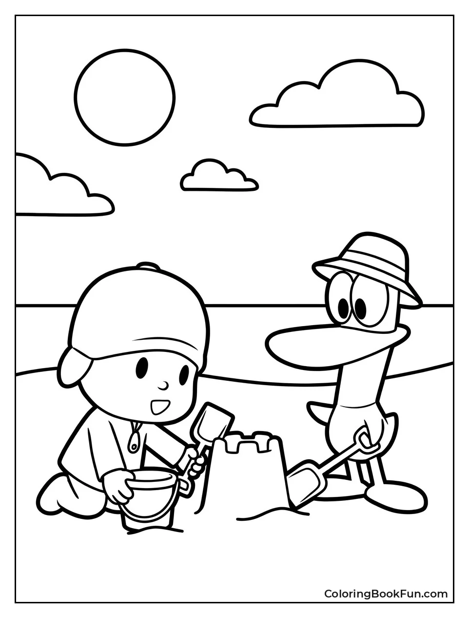 Building Sandcastle at the Beach