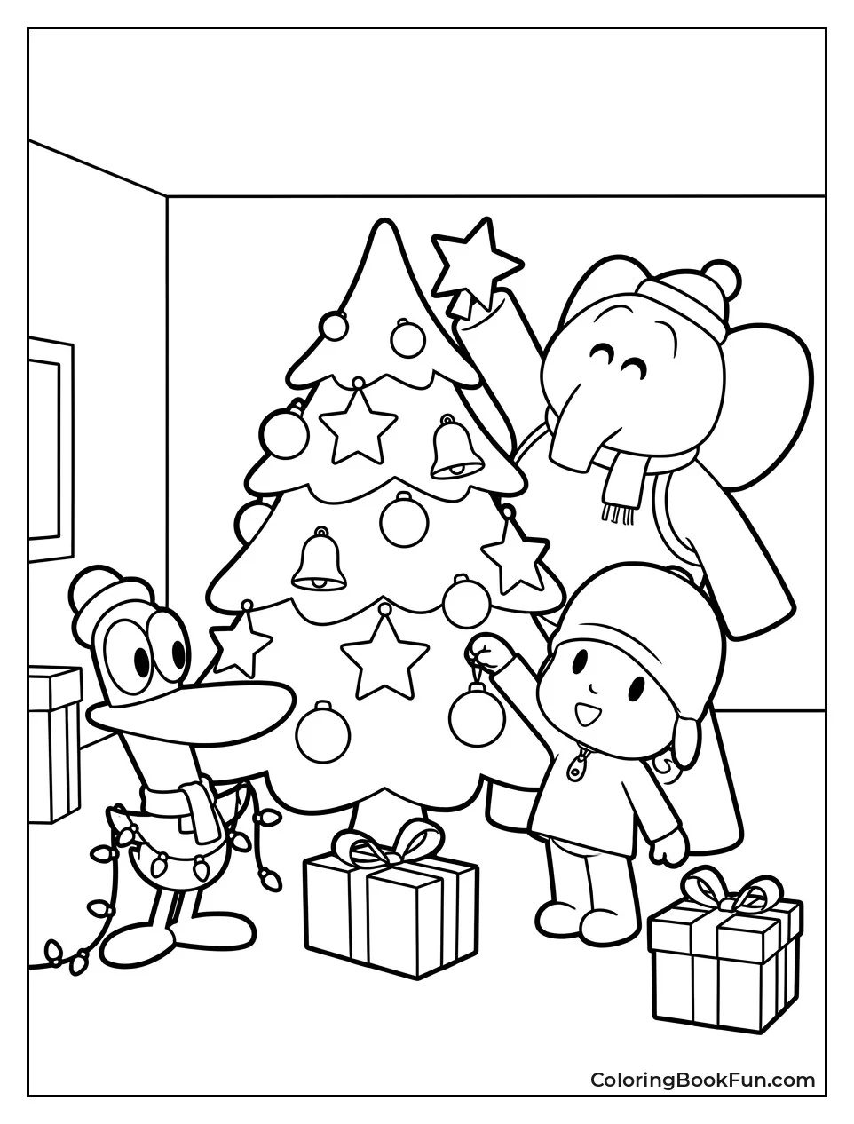 Decorating a Festive Christmas Tree