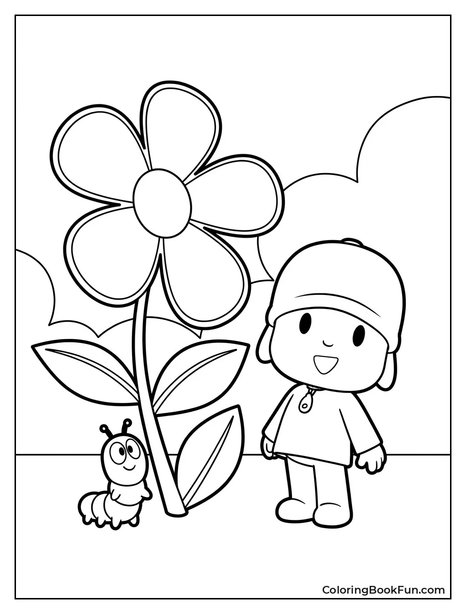 Pocoyo and Valentina Admiring a Flower