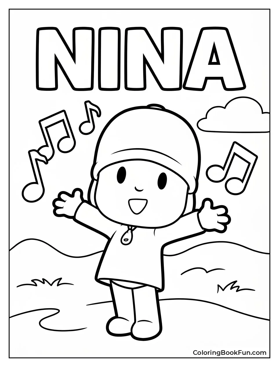 Nina Singing with Musical Notes