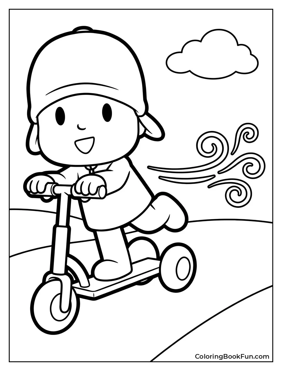 Pocoyo Racing on Kick Scooter