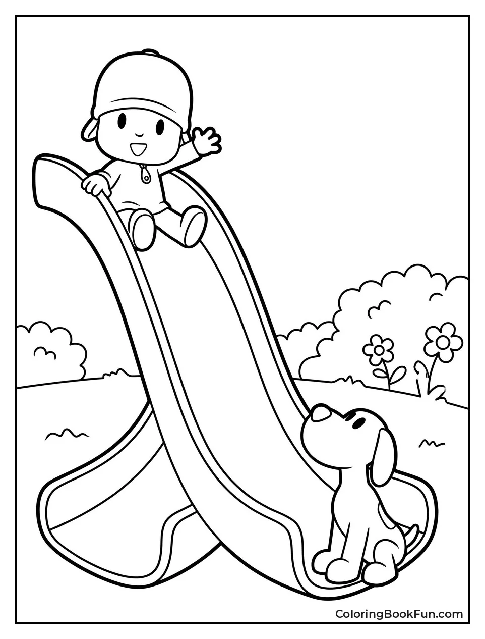 Pocoyo Sliding Down Big Slide