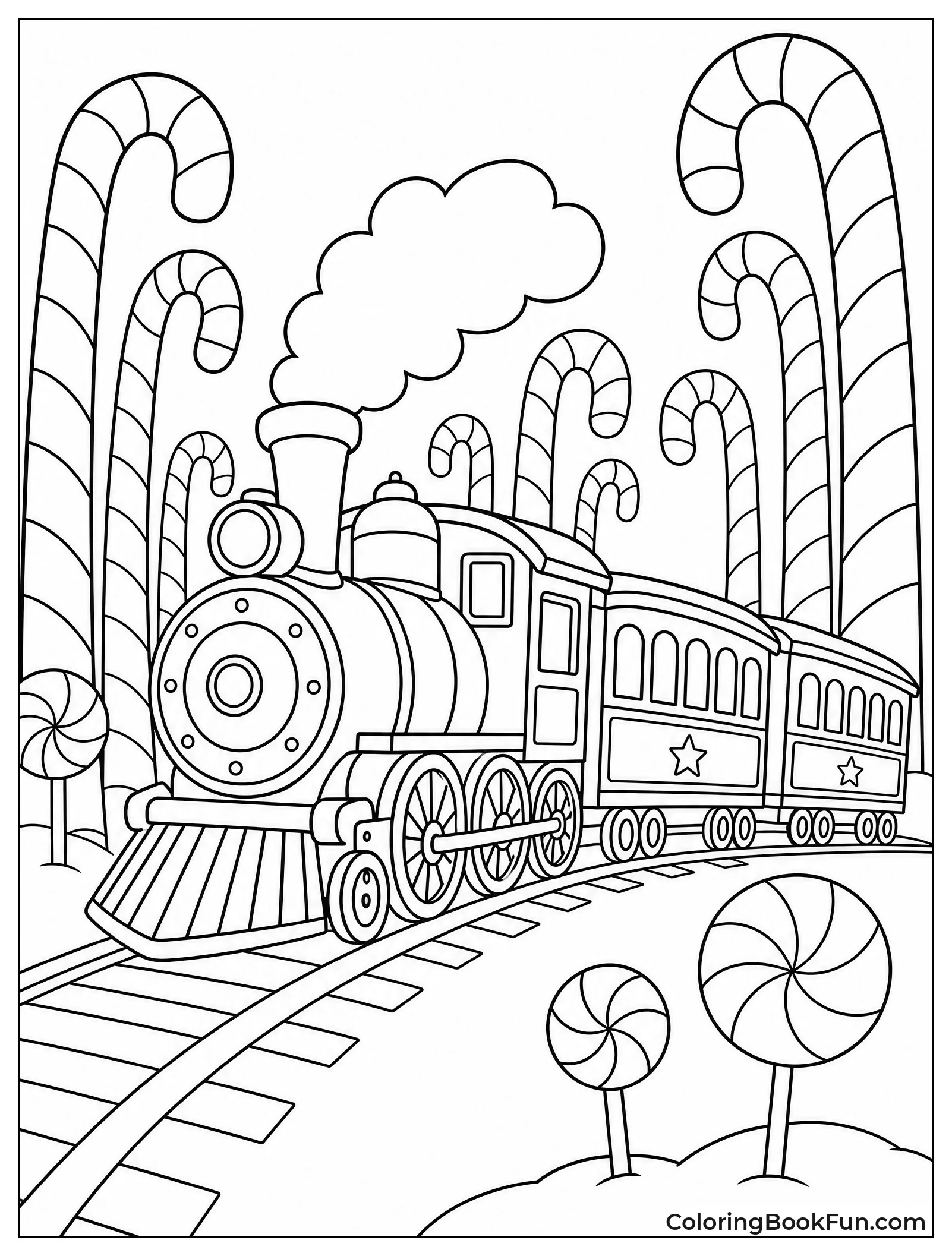Train through Candy Cane Forest
