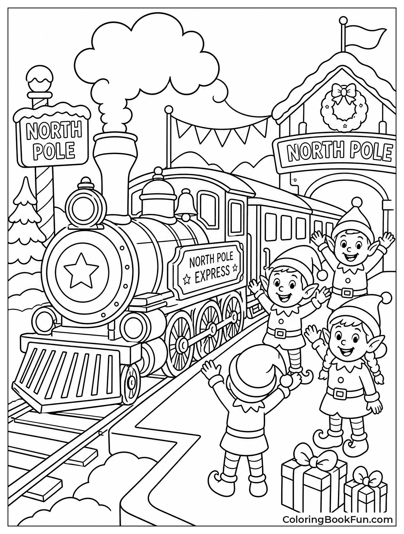 Elves Waving at the Train