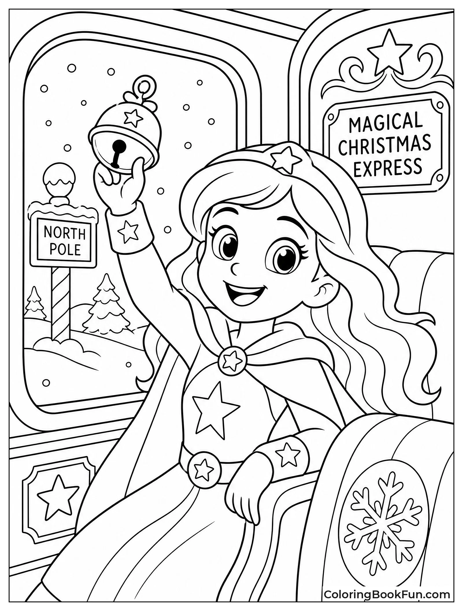 Girl Smiling with Silver Bell