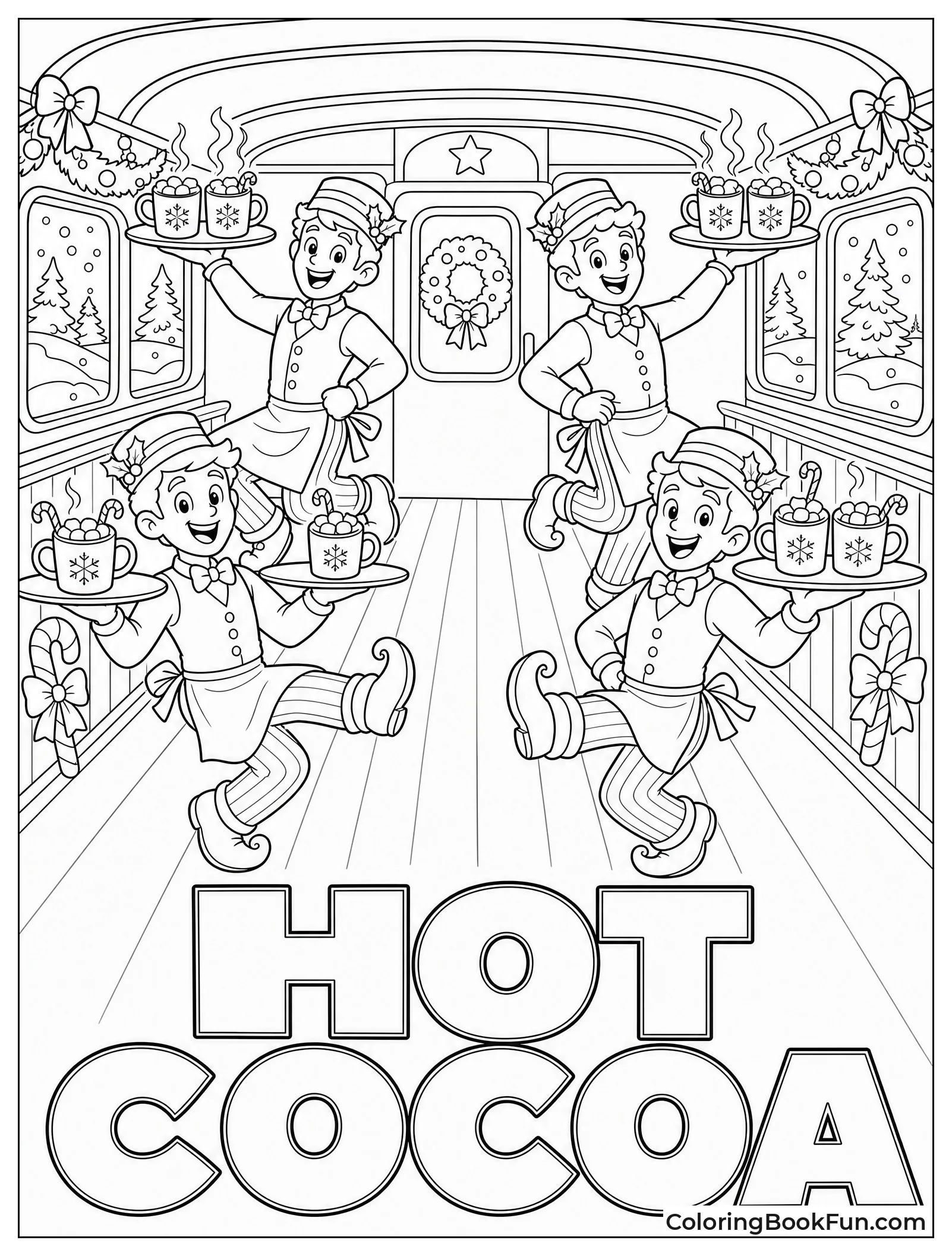 Waiters Dancing with Hot Cocoa