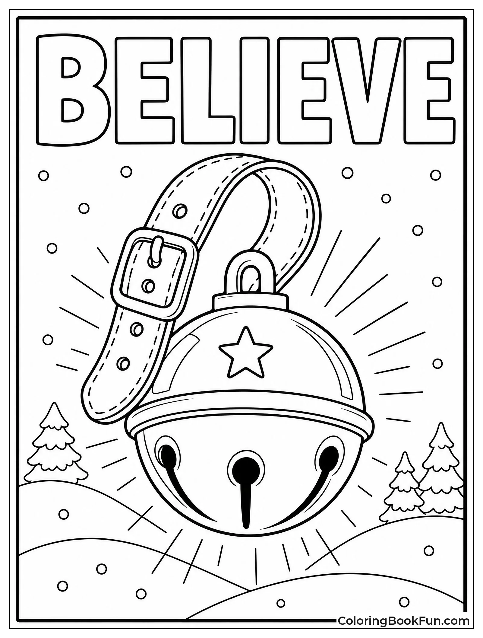 Shiny Silver Sleigh Bell on Snow