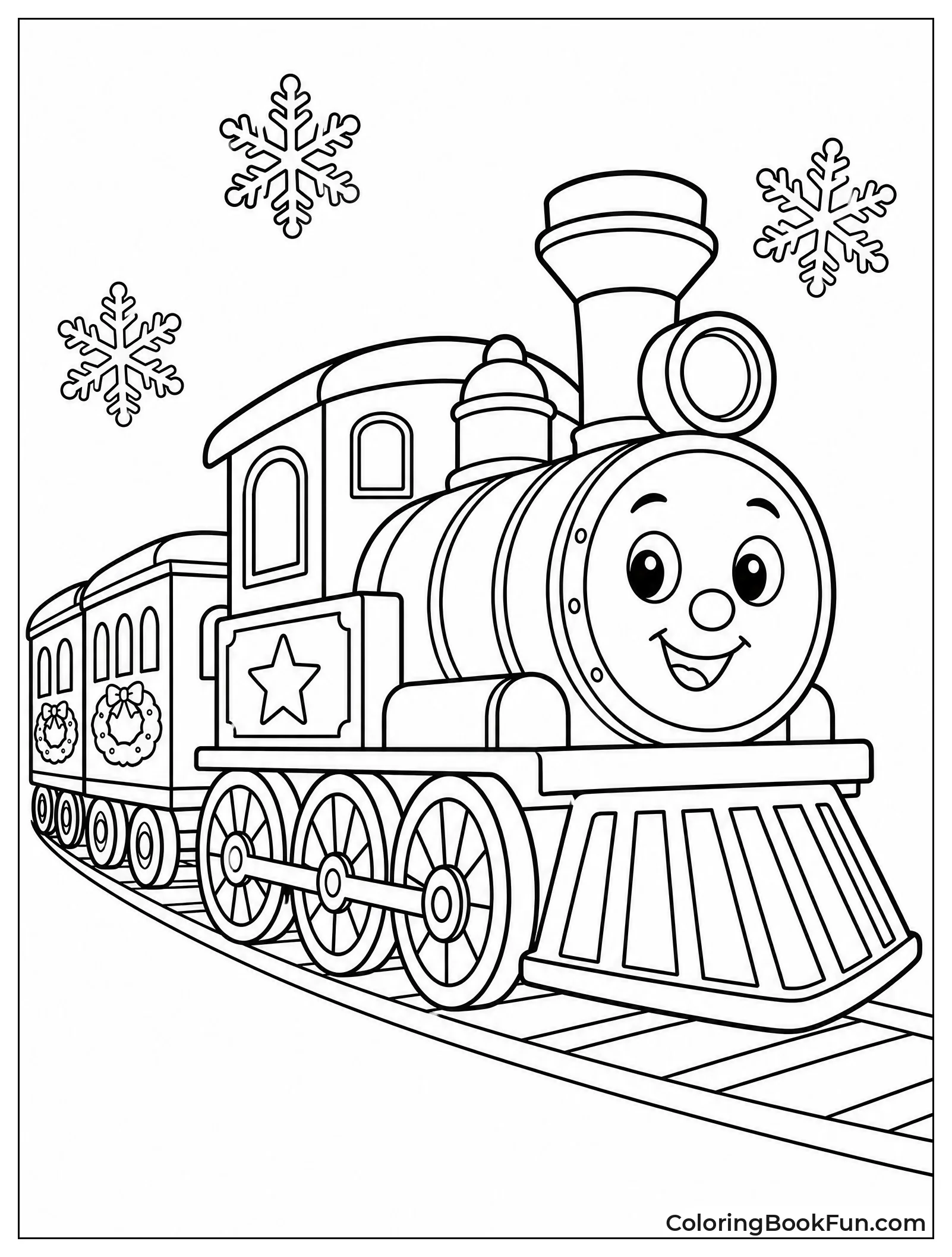 Simple Train Outline for Kids