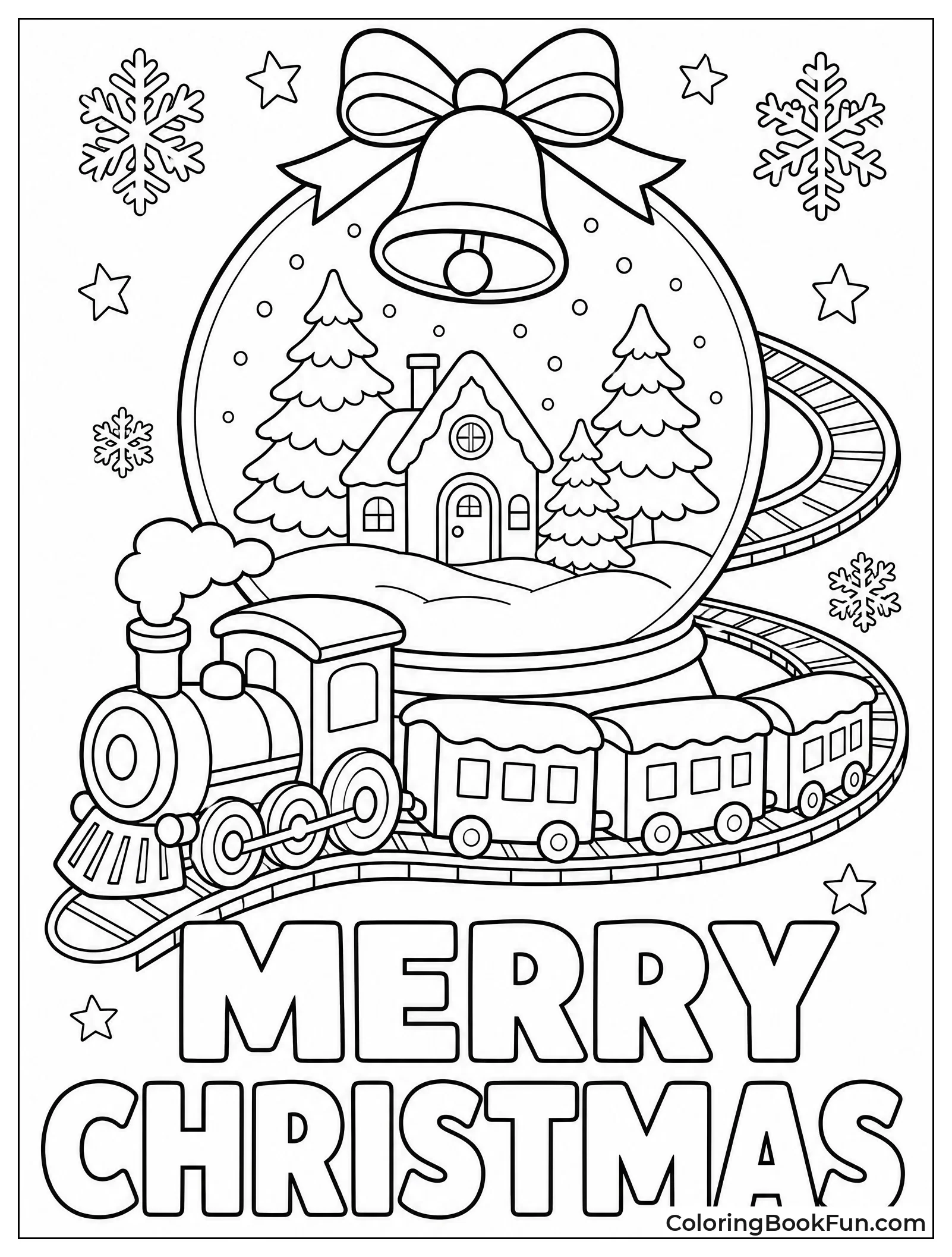 Train Circling a Snow Globe