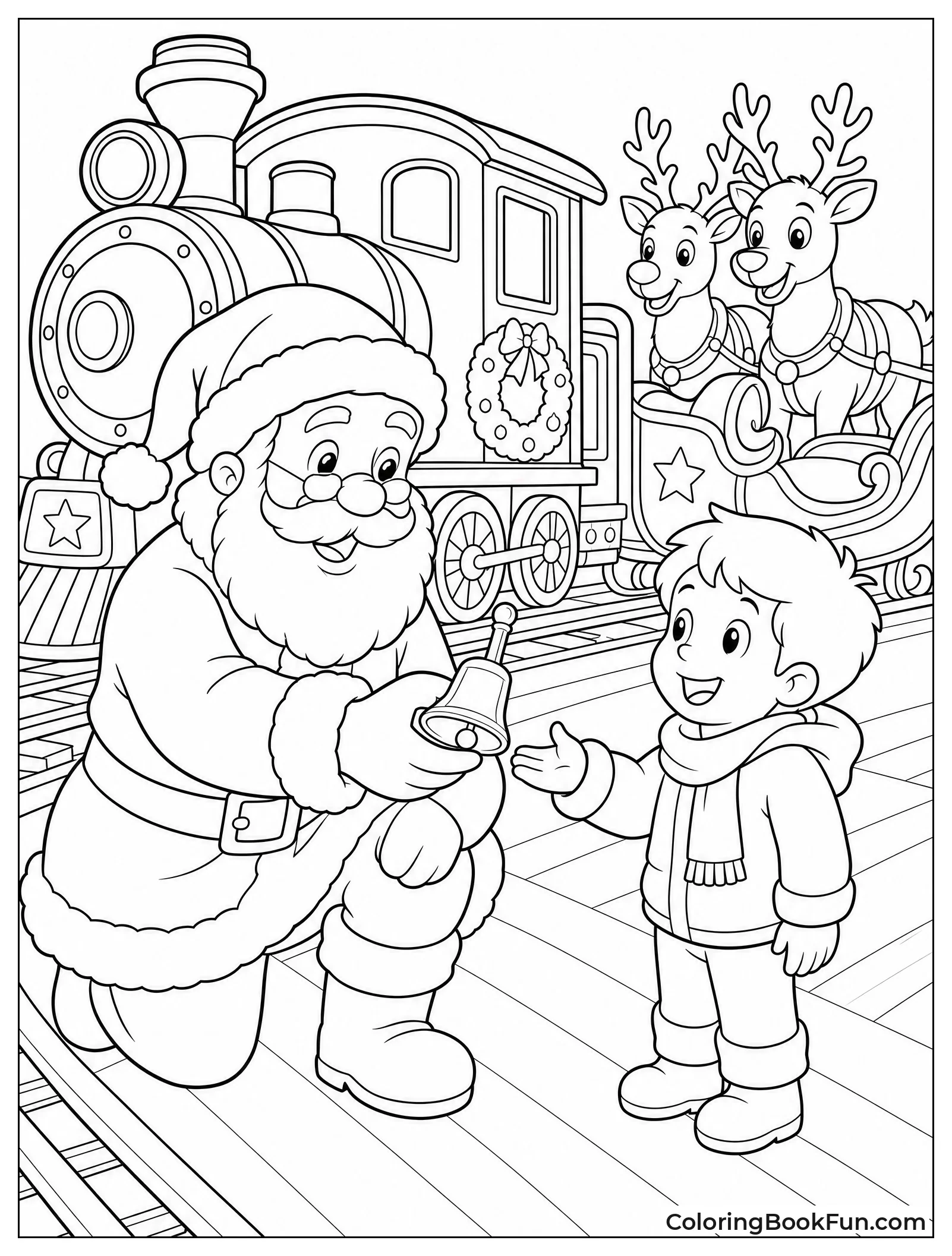 Santa Giving Bell to Boy