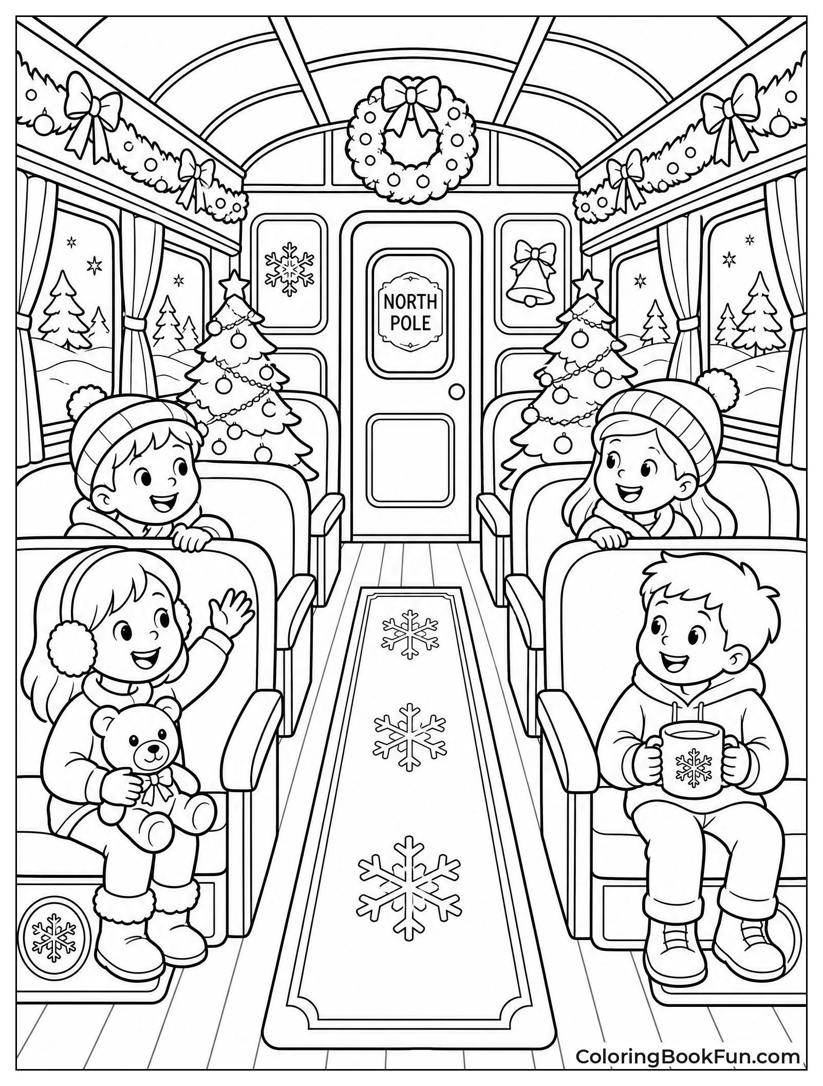 Kids Sitting in Train Car