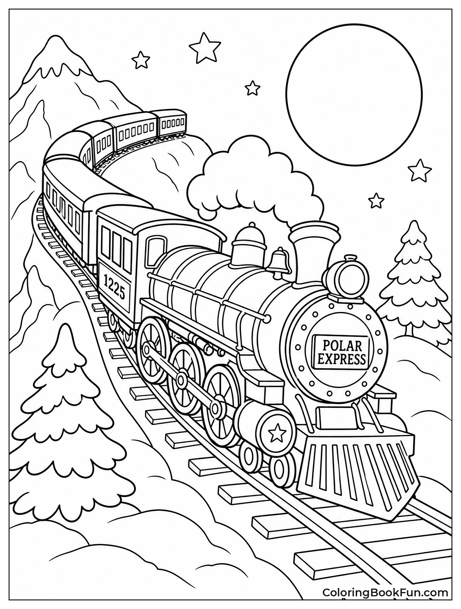 Train Winding up Mountain
