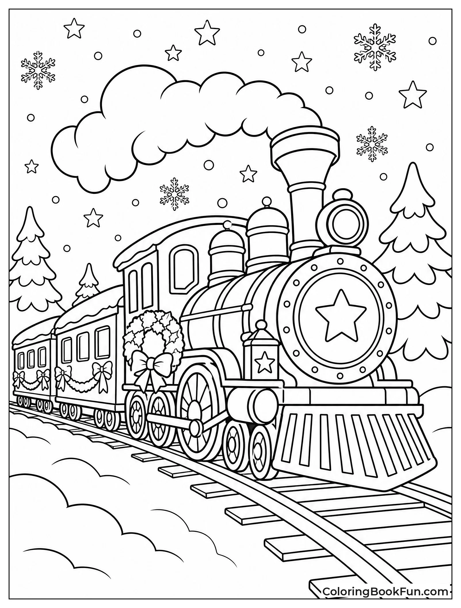 Train under Starry Sky