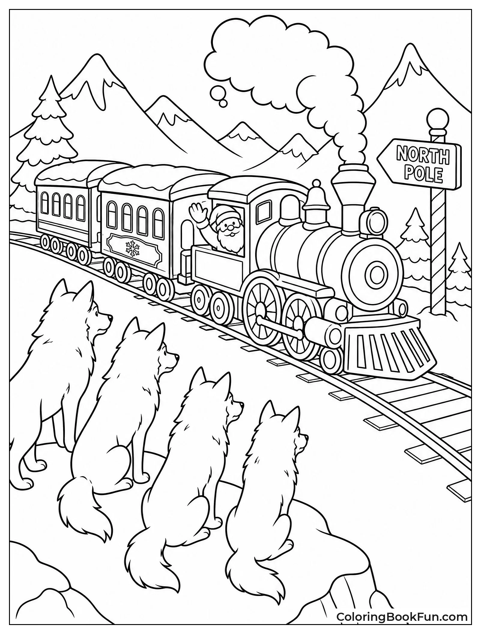 Wolves Watching Train Pass By
