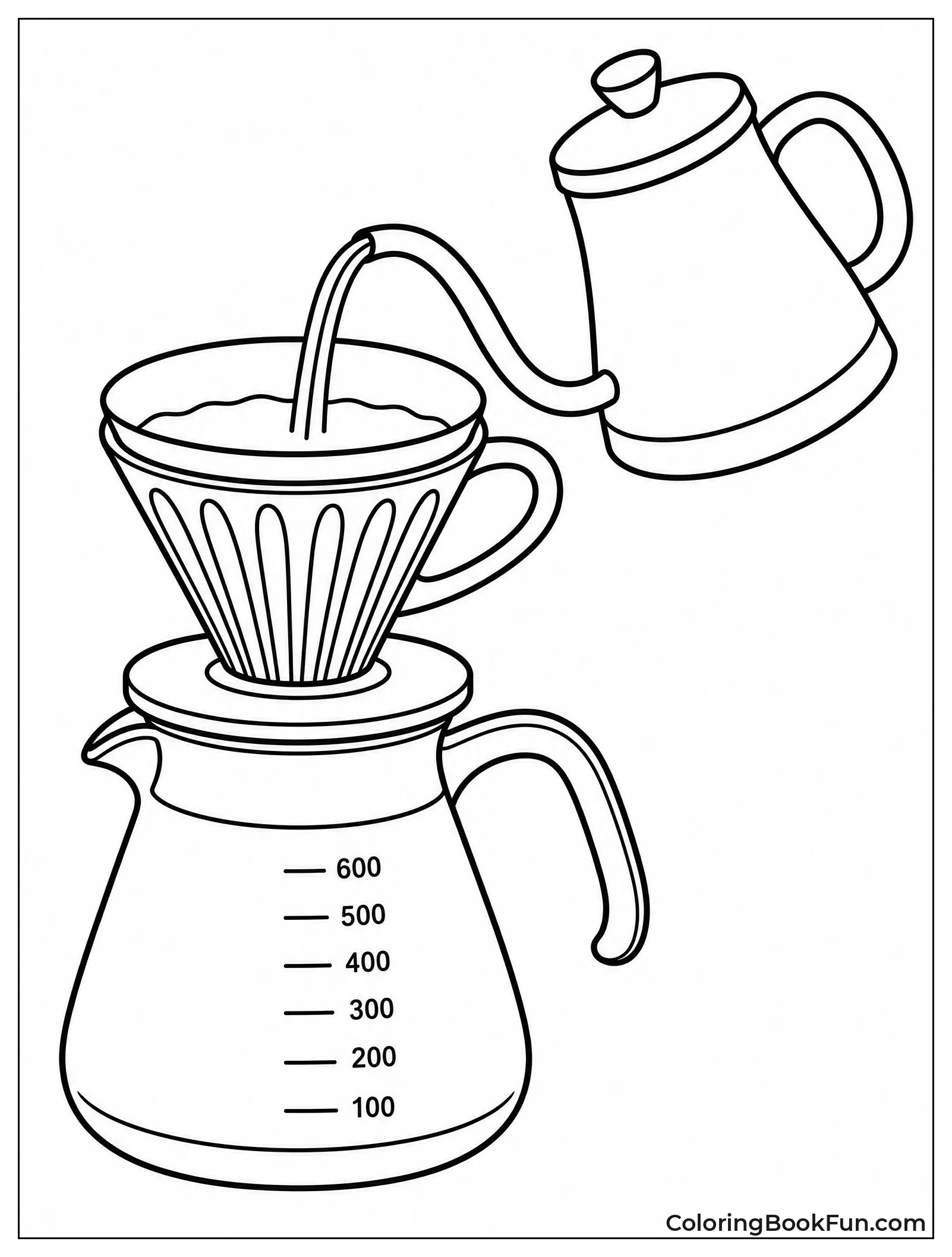 Pouring Water over Coffee Dripper