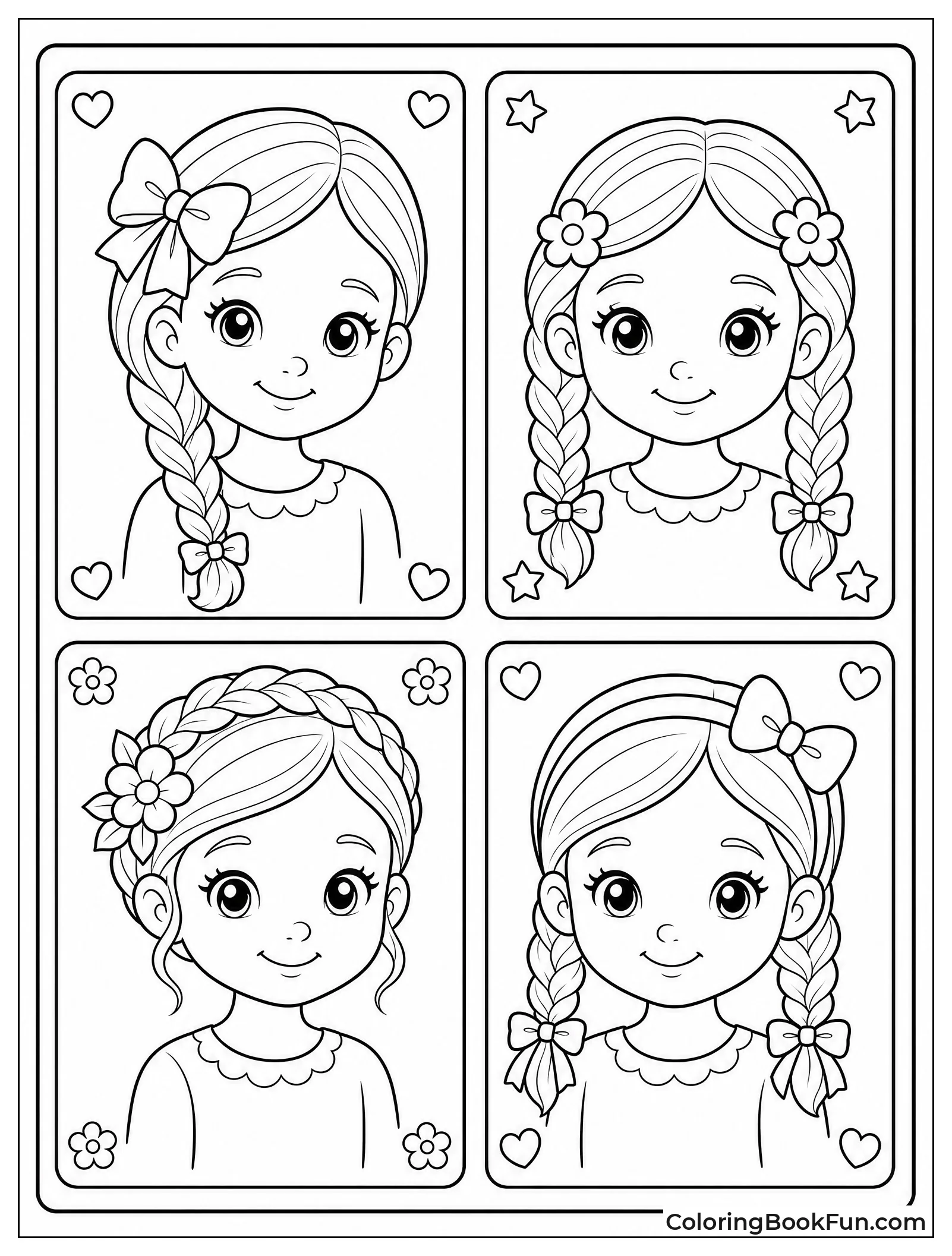 Girl with Different Braided Styles
