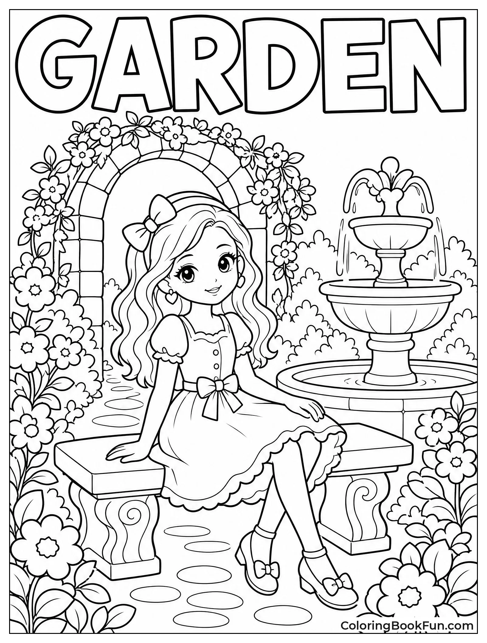 Girl Sitting in Secret Garden