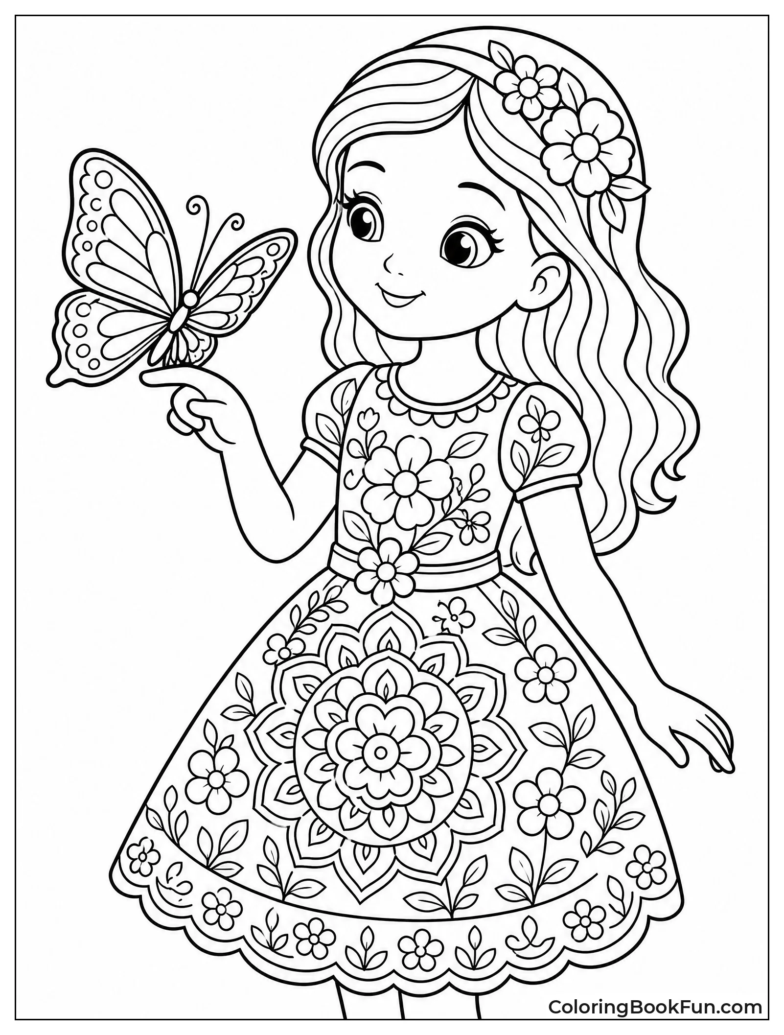 Girl Holding Butterfly on Finger