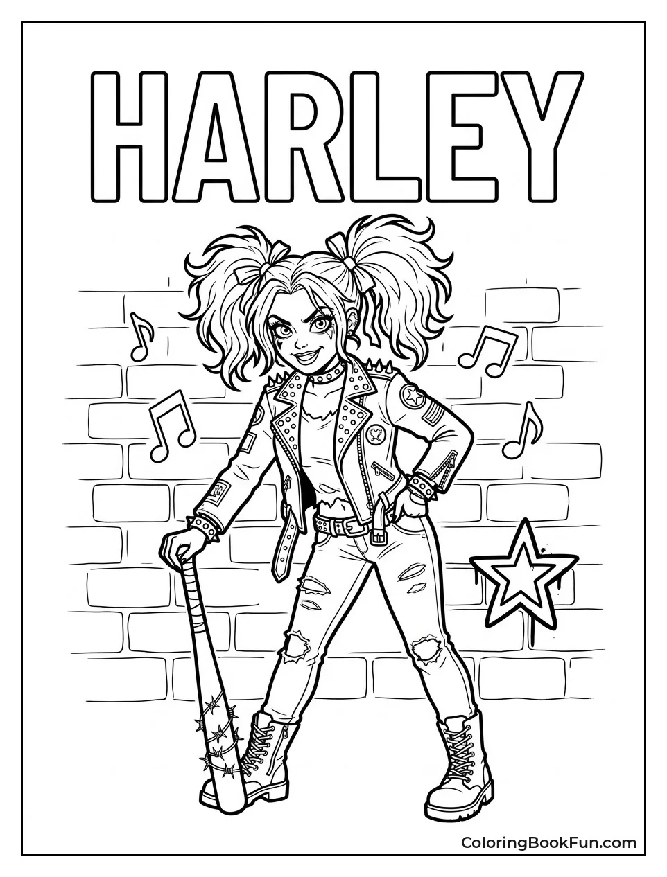 Punk Rock Harley in Leather Jacket