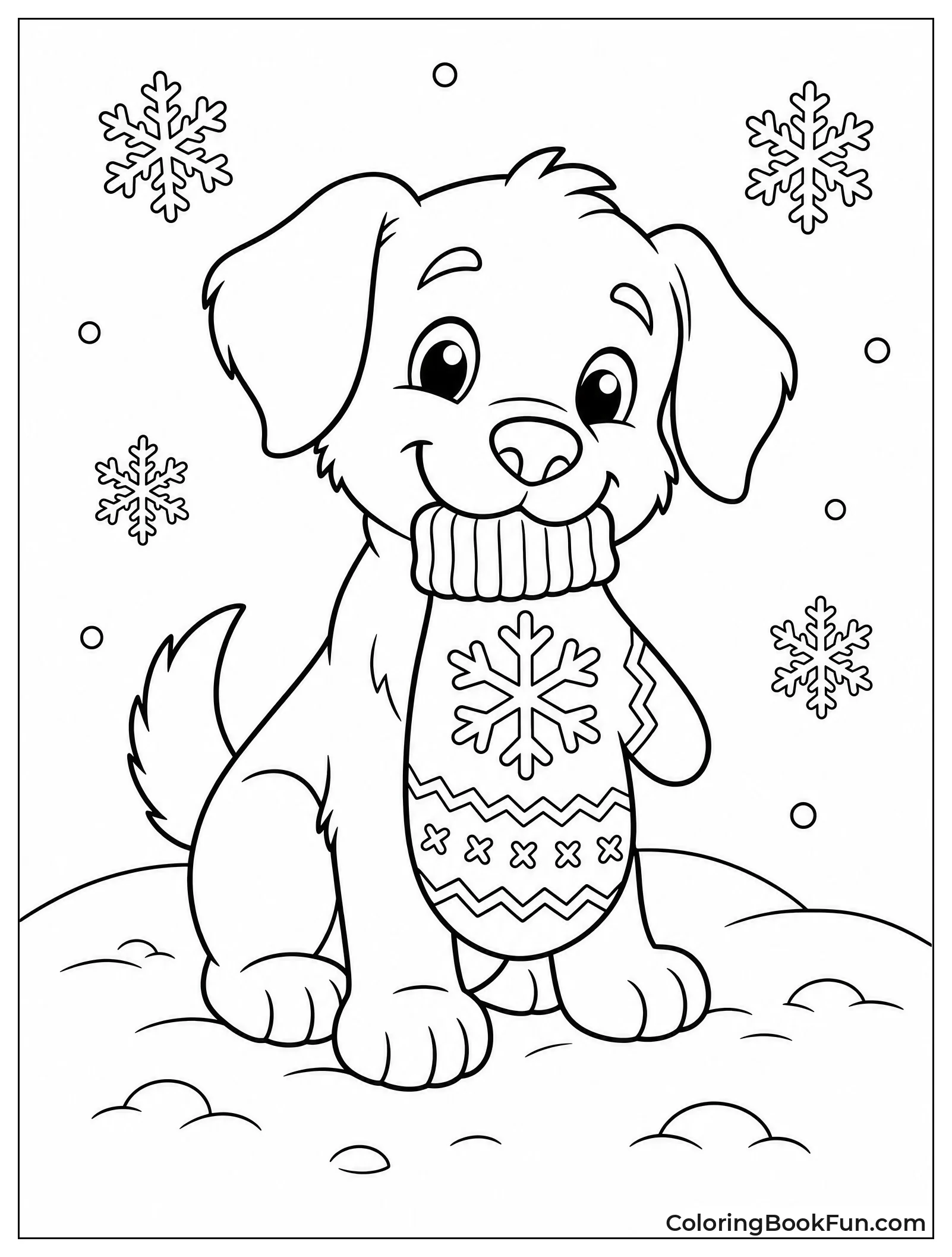 Puppy Holding a Colorful Mitten